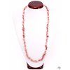 Long chipped necklace - Strawberry quartz tumbled #110