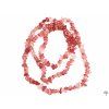 Long chipped necklace - Strawberry quartz tumbled #110