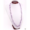 Náhrdelník sekaný dlouhý - Ametyst lavender - tromlovaný #111 - z přírodních kamenů