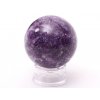 Lepidolit kula 47 mm 155 g naturalny kamień Lepidolit + drewniana podstawa #349