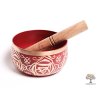 Miska tybetańska 1. czakra czerwona - miska dźwiękowa 12 cm - 680 g z pałeczką #06