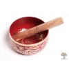 Miska tybetańska 1. czakra czerwona - miska dźwiękowa 12 cm - 680 g z pałeczką #06