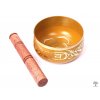 Miska tybetańska 2. czakra pomarańczowa - miska dźwiękowa 12 cm - 680 g z pałeczką #07