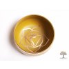 Tibetská miska 3. čakra žlutá - zpívající mísa 12 cm - 680 g s paličkou #08