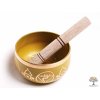 Tibetská miska 3. čakra žlutá - zpívající mísa 12 cm - 680 g s paličkou #08