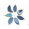 Stone pendant Blue agate slice 35 - 55 mm #ZM200