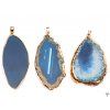 Stone pendant Blue agate slice 35 - 55 mm #ZM200