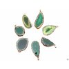 Wisiorek z kamienia Achat zielony plasterek 35 - 55 mm #144