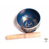 Tibetská miska 6. čakra tmavě modrá - zpívající mísa 12 cm - 680 g s paličkou #11