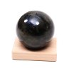 Labradorit koule 70 mm 506g přírodní kámen + dřevěný podstavec #C528