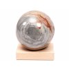 Jaspis oceánový koule 85 mm 820g přírodní kámen + dřevěný podstavec #C536