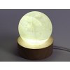 Kalcit koule 54 mm 237g přírodní kámen + LED dřevěný podstavec #C543