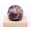 Fluorit koule 56 mm 289g přírodní kámen + dřevěný podstavec #387
