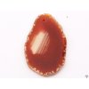 Achátový plát červený s dírkou - velikost 3 - 5 cm #491