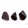 Smoky obsidian stone pendant, size S - #147