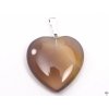 Přívěsek srdce z kamene Achát šedý vel. 20 mm #152