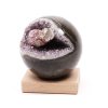 Ametyst koule 90 mm 944g přírodní kámen + dřevěný podstavec #421