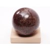 Granát koule 75 mm 790g přírodní kámen + dřevěný podstavec #C563