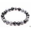 Náramek Obsidián vločkový - 8 mm kuličky #438 - z přírodních kamenů