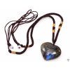 Labradorite stone pendant - Heart + cord #160