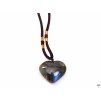 Labradorite stone pendant - Heart + cord #160