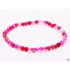 Bransoletka z różowego agatu pasiastego 4 mm kulki #559 - z naturalnych kamieni