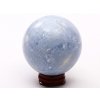 Kalcit modrý koule 65 mm 383 g přírodní kámen + dřevěný podstavec #K1030