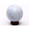 Kalcit modrý koule 60 mm 343 g přírodní kámen + dřevěný podstavec #K1038