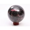 Rodonit koule 85 mm 1.137 g přírodní kámen + dřevěný podstavec #K1062