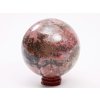 Rodonit koule 80 mm 1.003 g přírodní kámen + dřevěný podstavec #K1072