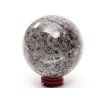 Guľa Yooperlite 655 g - 78 mm + drevený podstavec #A19