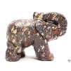 Słoń Jaspis lamparci 80 x 58 mm - Słoń z naturalnego kamienia #45