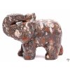 Słoń Jaspis lamparci 80 x 58 mm - Słoń z naturalnego kamienia #45
