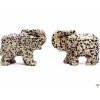 Słoń z jaspisu dalmatyńskiego 80 x 58 mm - Słoń z naturalnego kamienia #46