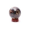Granát koule 49 mm 220 g přírodní kámen + dřevěný podstavec #A338