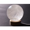 Křišťál koule 88 mm 946g přírodní kámen + LED dřevěný podstavec #A374