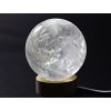 Křišťál koule 86 mm 900g přírodní kámen + LED dřevěný podstavec #A375