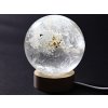 Křišťál koule 86 mm 900g přírodní kámen + LED dřevěný podstavec #A375