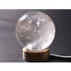 Kryształowa kula 86 mm 900 g naturalny kamień + drewniana podstawa z oświetleniem LED #A375