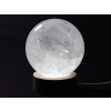 Křišťál koule 79 mm 686g přírodní kámen + LED dřevěný podstavec #A377