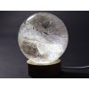 Křišťál koule 86 mm 885g přírodní kámen + LED dřevěný podstavec #A380