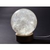 Křišťál koule 86 mm 885g přírodní kámen + LED dřevěný podstavec #A380