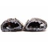 Achát peříčkový geoda pár 329 g - 7.5 cm - Top kvalita - #B423