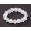 White Jadeite Ring - 4 mm #12 made from natural stones