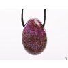 Stichtite stone pendant + leather strap #171