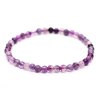 Náramek Fluorit fialový - 4 mm kuličky #787 z přírodních kamenů