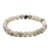 Náramek Spektrolit bílý - 6 mm kuličky #831 - z přírodních kamenů
