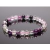 Náramek Fluorit fialový - 6 mm kuličky #836 z přírodních kamenů