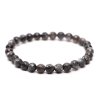 Náramek Spektrolit černý fazetovaný - 6 mm kuličky #838 - z přírodních kamenů