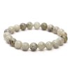 Náramek Spektrolit bílý - 8 mm kuličky #859 - z přírodních kamenů